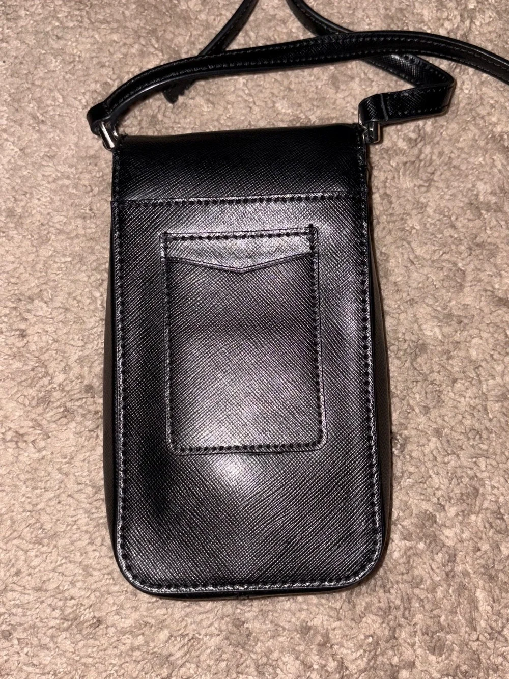 kate spade Black Saffiano Leather Crossbody Phone Pouch